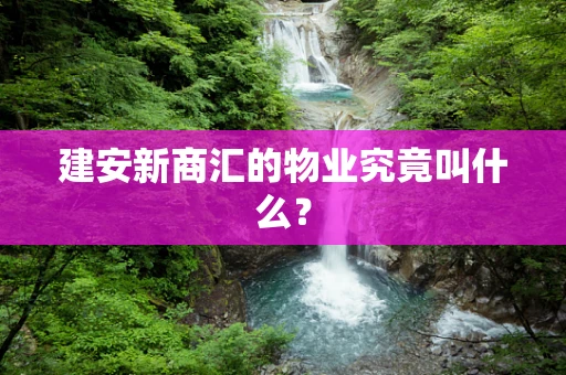 建安新商汇的物业究竟叫什么？