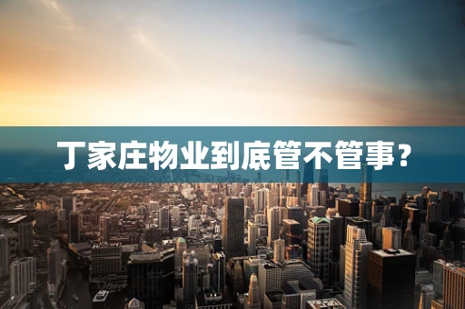 丁家庄物业到底管不管事？