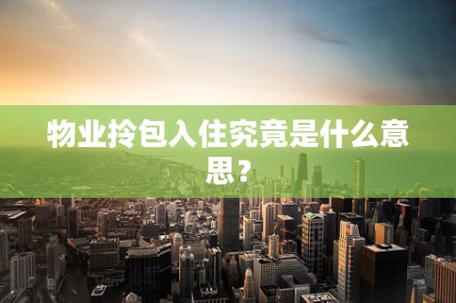 物业拎包入住究竟是什么意思？