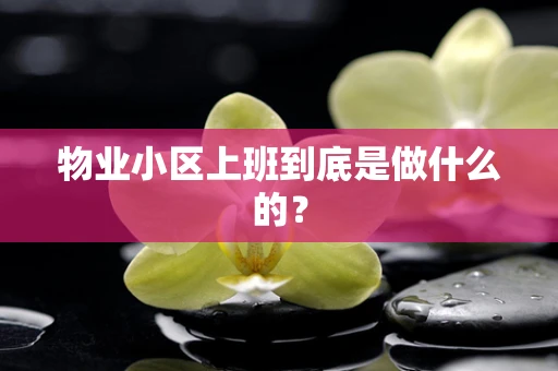 物业小区上班到底是做什么的？