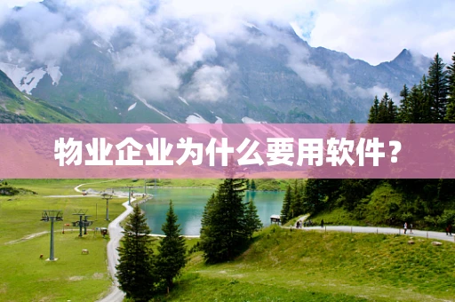 物业企业为什么要用软件？