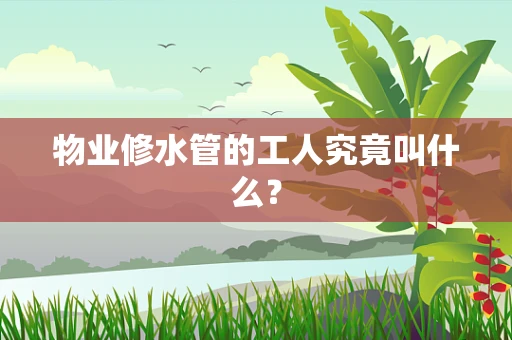 物业修水管的工人究竟叫什么？