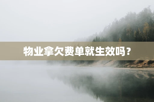 物业拿欠费单就生效吗？