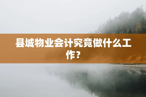 县城物业会计究竟做什么工作？