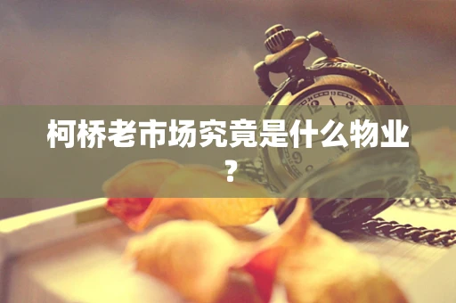 柯桥老市场究竟是什么物业？