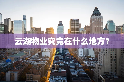 云湖物业究竟在什么地方？