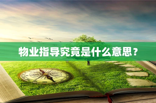 物业指导究竟是什么意思？