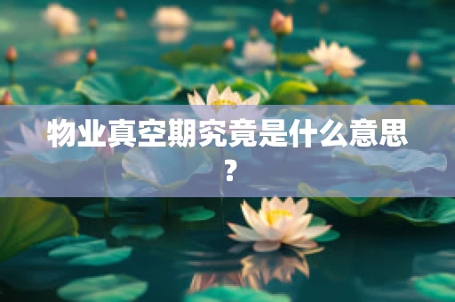 物业真空期究竟是什么意思？
