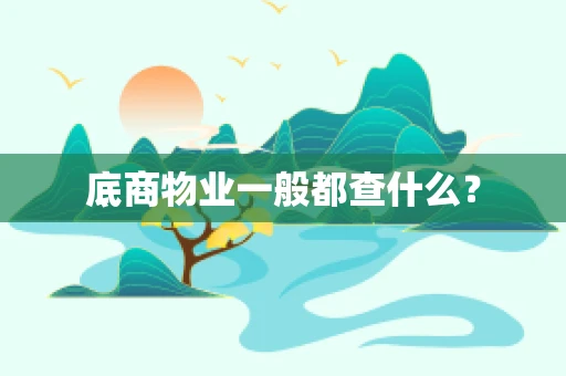 底商物业一般都查什么？