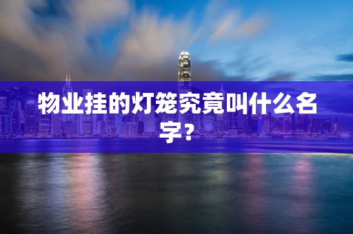 物业挂的灯笼究竟叫什么名字？