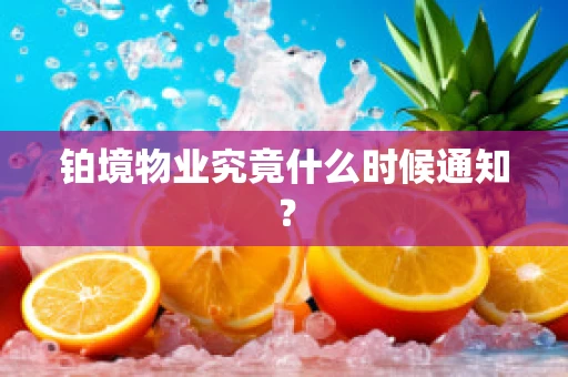 铂境物业究竟什么时候通知？