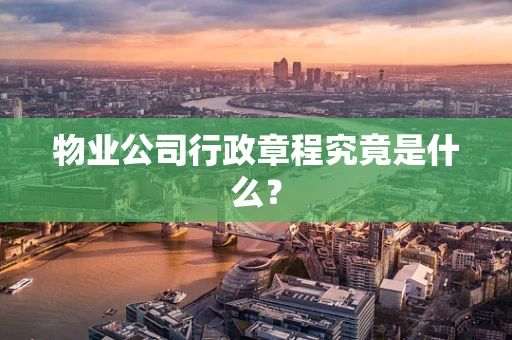 物业公司行政章程究竟是什么？