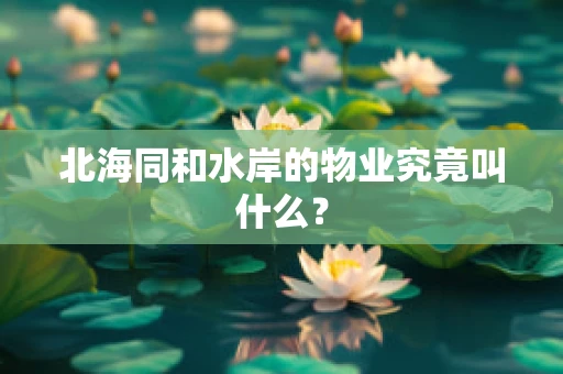 北海同和水岸的物业究竟叫什么？