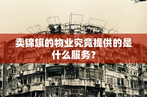 卖锦旗的物业究竟提供的是什么服务？