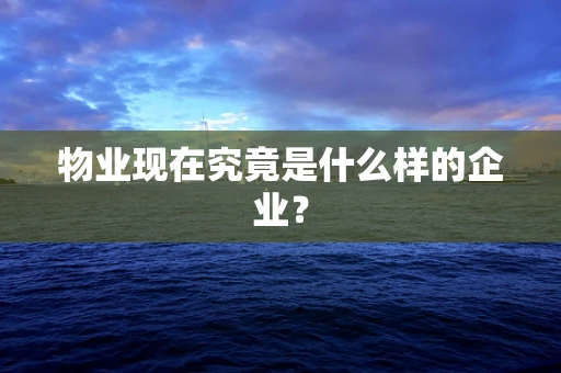 物业现在究竟是什么样的企业？