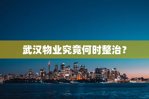 武汉物业究竟何时整治？