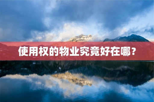 使用权的物业究竟好在哪？