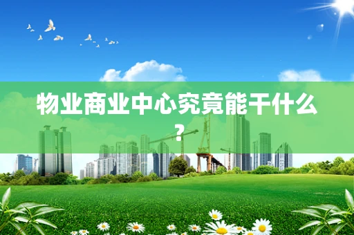 物业商业中心究竟能干什么？