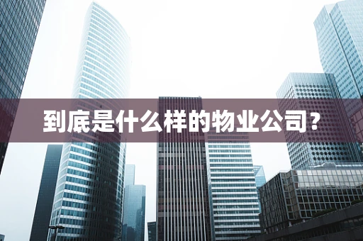 到底是什么样的物业公司？