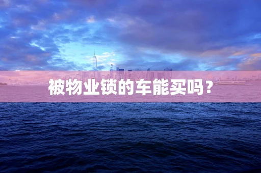 被物业锁的车能买吗？
