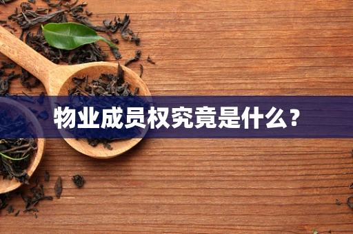 物业成员权究竟是什么？