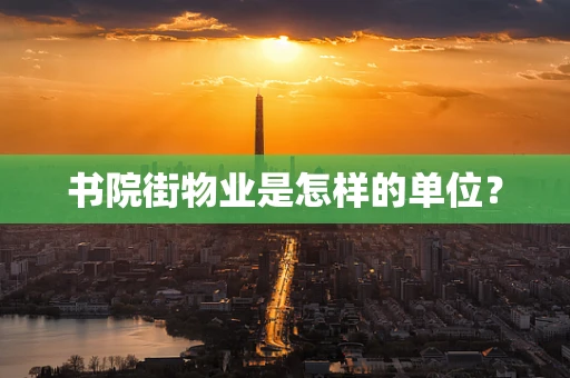 书院街物业是怎样的单位？